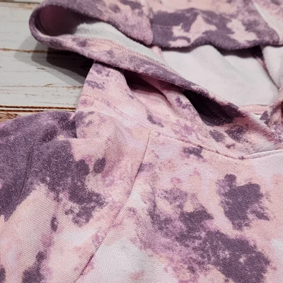🌺3/$20 Athleta Hoodie PinkbTie Dye Thumbholes Soft Stretch M 8-10 - Picture 9 of 9